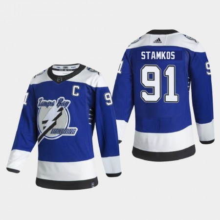 Tampa Bay Lightning Steven Stamkos 91 2020-21 Reverse Retro Authentic Shirt - Mannen